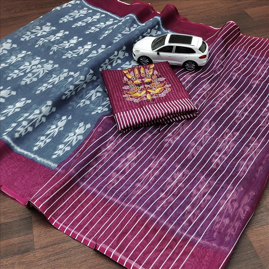 Pure Linen Pochampally 12 New Exclusive Wear Digital Printed Saree Collection